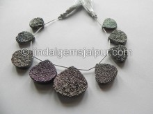 Platinum Drusy Far Faceted Heart